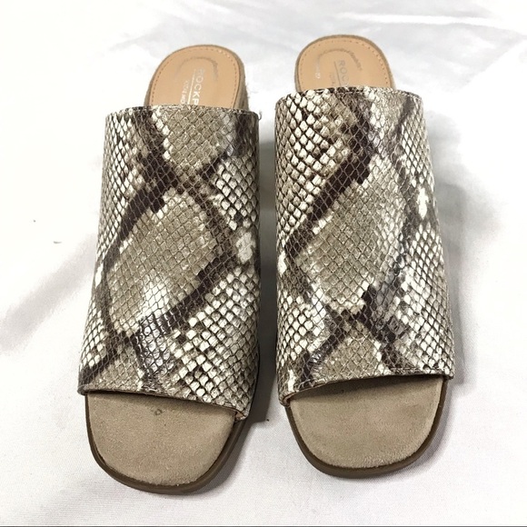 Rockport Total Motion Amara Slide Snake Print Heeled Sandals Size 6 - Picture 3 of 7
